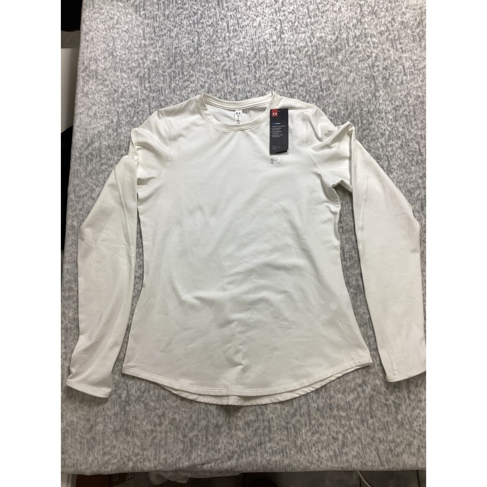 Under Armour Womens ColdGear Long‎ Sleeve Fitted Base Layer White 1298214-100 L
